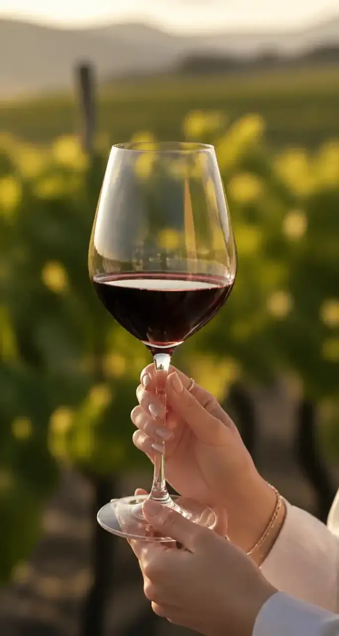 Dégustation de vin rouge dans un domaine viticole près de Bordeaux