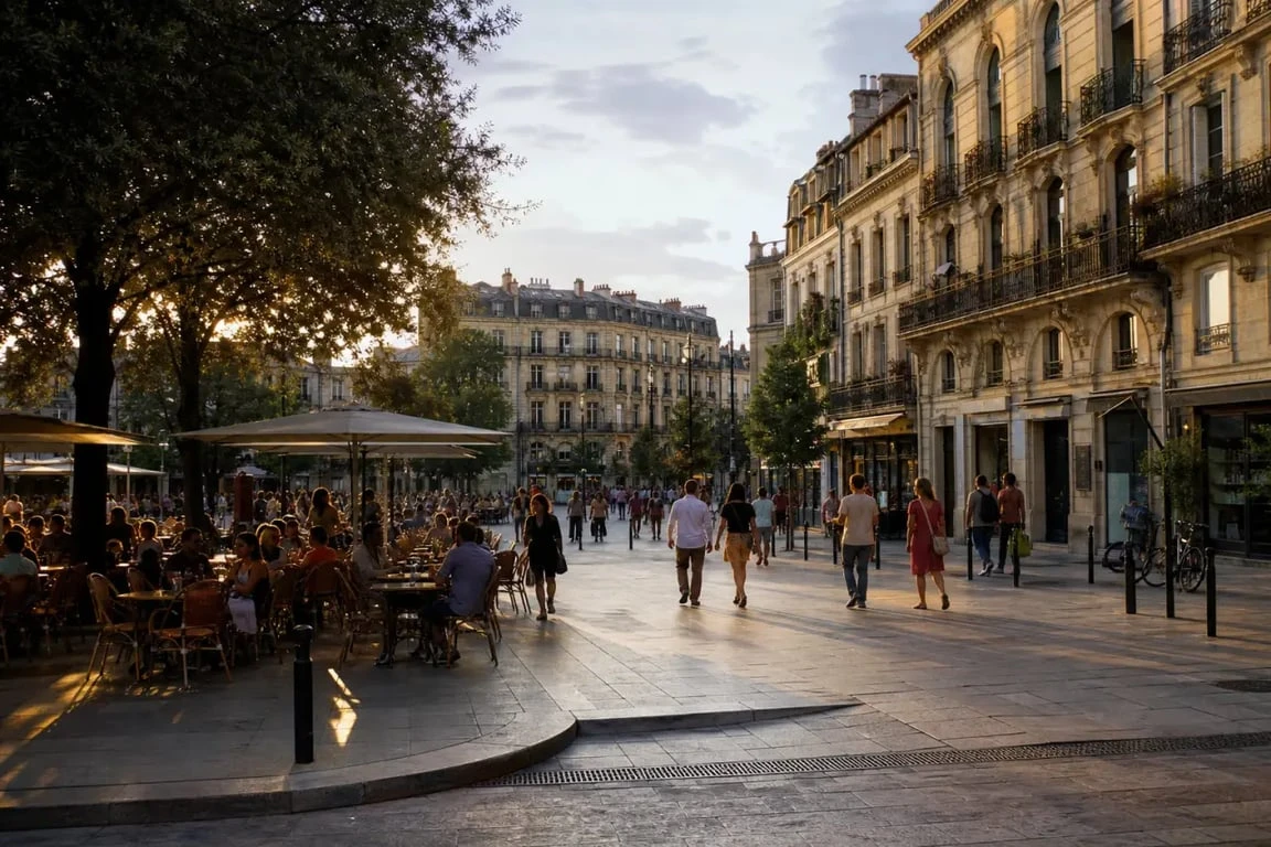 Quartier saint paul bordeaux sur la place Fernand-Lafargue animée
