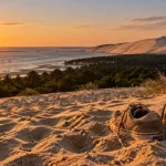 Activite bassin d arcachon : dune, sable et horizon au golden hour