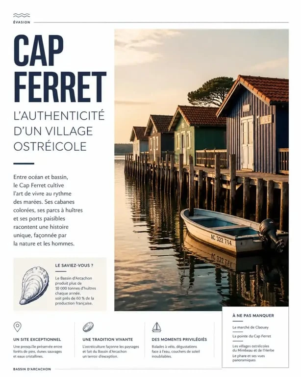 Location mobil home Bassin Arcachon : village ostréicole au Cap Ferret