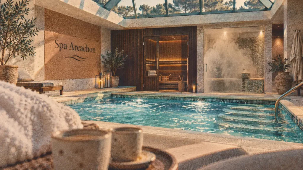 Balneo bassin arcachon : spa intérieur chauffé duo avec hammam et sauna