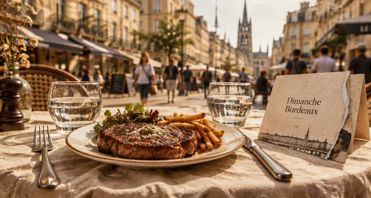 Bordeaux restaurant ouvert dimanche, table de brasserie à Bordeaux