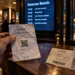Cinema bassin arcachon : ticket et écran de séances avant projection