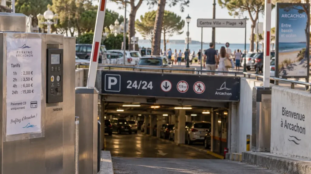 Parking arcachon centre ville : entrée 24/24 pour stationner près de la plage